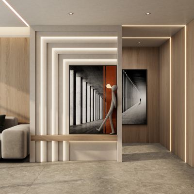 轻奢奶油诧寂风斯卡帕叠级玄关