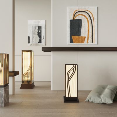 现代户外景观灯 草坪灯 庭院灯3d模型组合