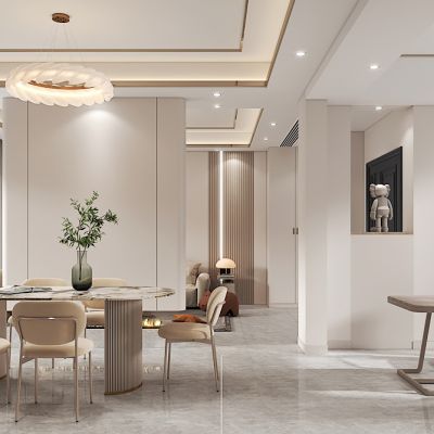 现代客餐厅，沙发茶几组合，餐桌椅组合，茶桌椅组合