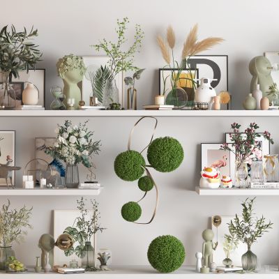 现代装饰摆件组合 饰品摆件 画 花瓶花艺 雕塑