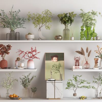 现代装饰摆件组合 饰品摆件 画 花瓶花艺 雕塑