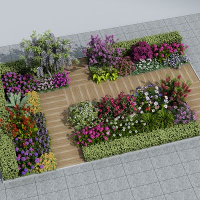 花坛 花草花卉组合 景观绿植花草 室外鲜花绿化 花卉植物