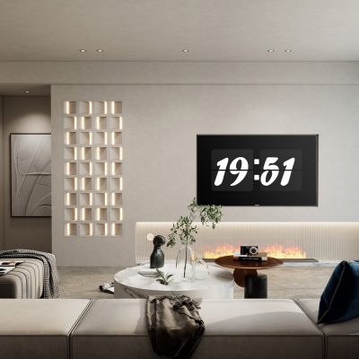 奶油诧寂风水泥砖造型客厅电视墙