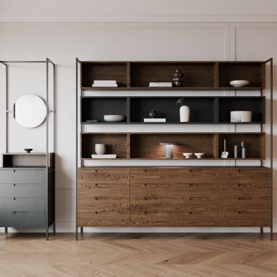 侘寂，装饰柜，原木，玄关柜