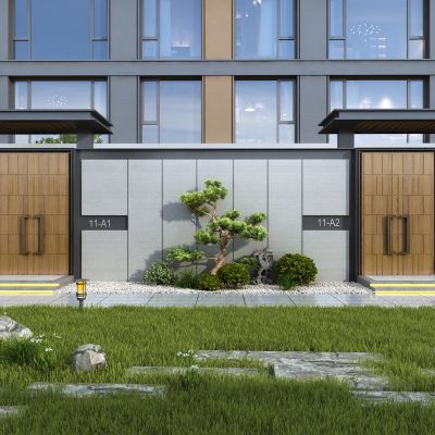 现代庭院景观入户门