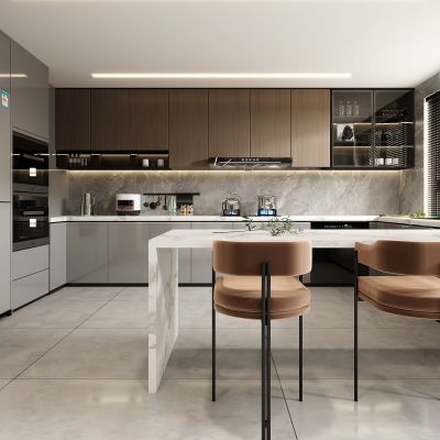 现代厨房，厨房，橱柜