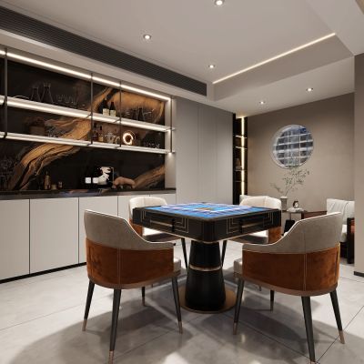 现代麻将室，麻将室，麻将桌