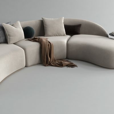 现代弧形沙发