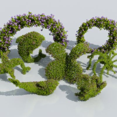  灌木 花型灌木 绿球组合 造型灌木