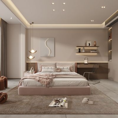 现代卧室，卧室，女孩房，主人房