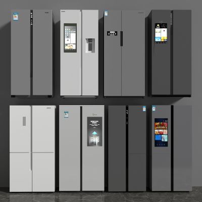 现代冰箱，双开门冰箱，对开门冰箱，冰柜 ，智能冰箱