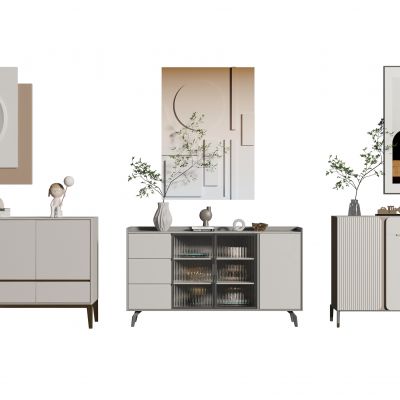 现代玄关柜3D模型