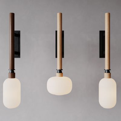 侘寂，现代，壁灯，原木，黑钢