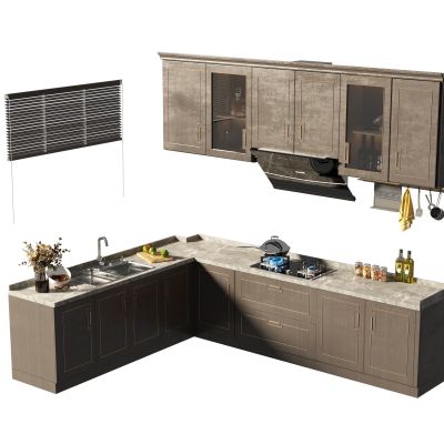 新中式橱柜组合3D模型