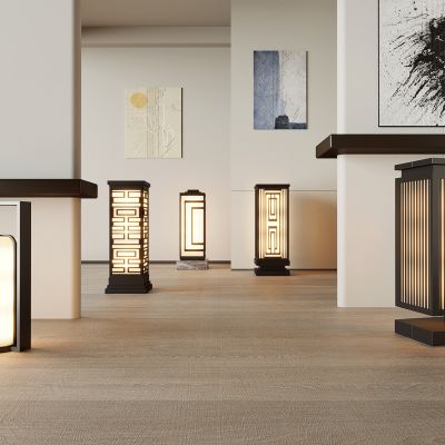 现代中式景观灯 草坪灯 庭院灯 户外灯场景组合