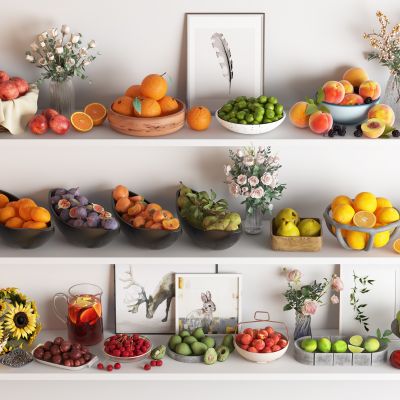 水果果盘 瓜子向日葵 樱桃橘子橙子 苹果梨 牛油果 柠檬青柠