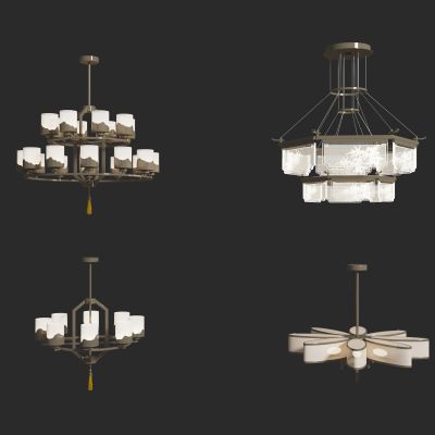 新中式吊灯3D模型