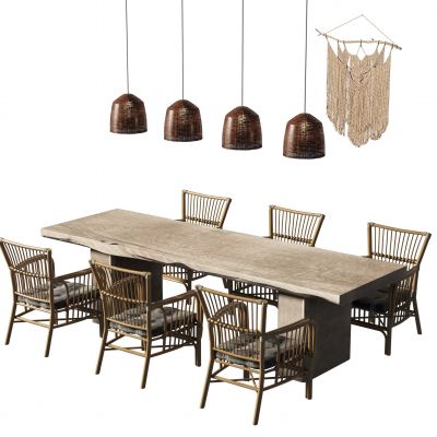 曾经是餐桌椅组合3D模型