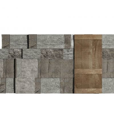 侘寂风背景墙3D模型