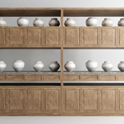 新中式备餐柜 陶罐