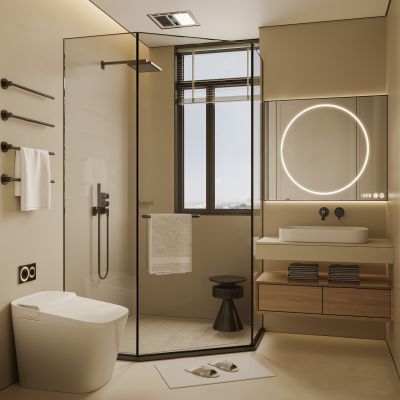 现代简约奶油风卫生间