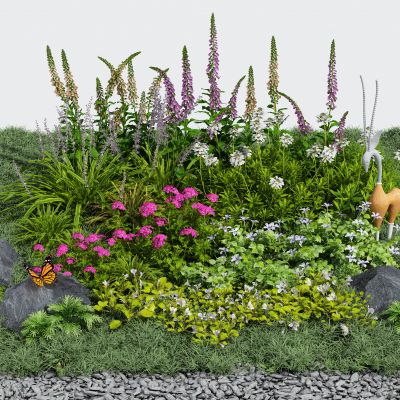 花卉花草组合 灌木 景观绿植花草 室外鲜花绿化 植物组合 绿植花丛