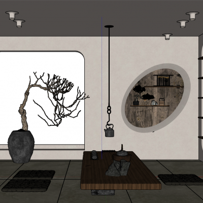 中式原木风禅意茶室