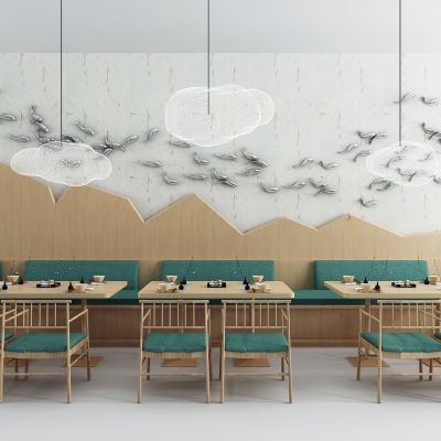 现代卡座 休闲椅 墙饰