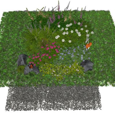  花卉花草组合 灌木 景观绿植花草 室外鲜花绿化 植物组合 绿植花丛