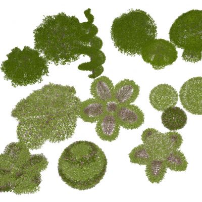 灌木 花型灌木 绿球组合 造型灌木