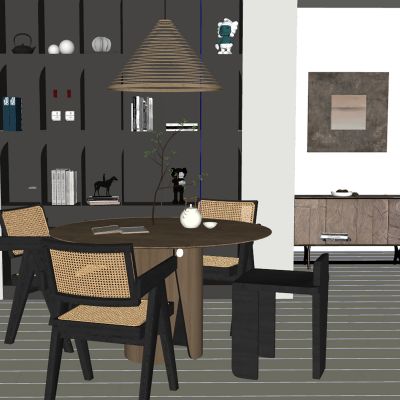 法式餐厅 餐桌椅 吊灯