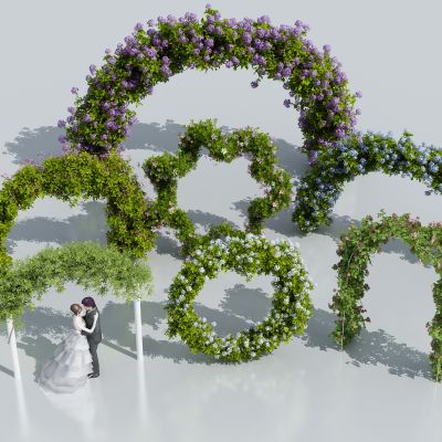 拱形花架 花型廊架 植物花拱门 婚庆花架 植物拱门