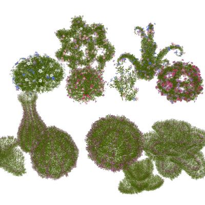  球星灌木花 灌木丛 灌木组合 绿化带 修剪型灌木 造型灌木