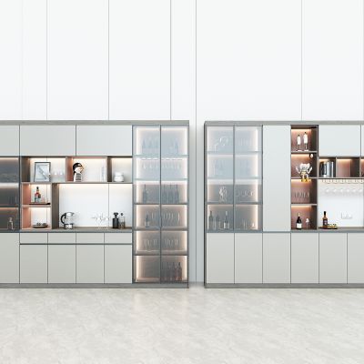 现代轻奢酒柜，餐边柜，茶水柜，酒杯，酒瓶，摆件