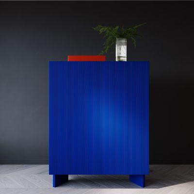 现代，极简，蓝色，边柜，装饰柜，玄关柜