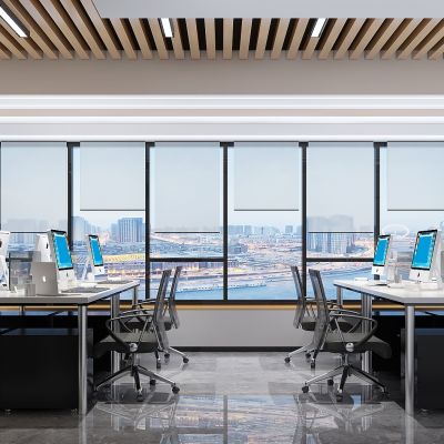 现代公共办公室3D模型