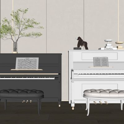 现代钢琴组合 木质钢琴  烤漆钢琴 钢琴凳 琴谱