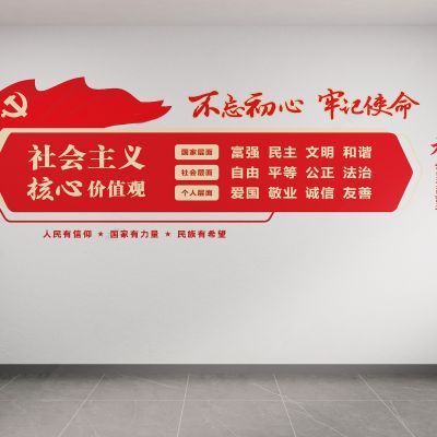 现代党建党徽社会主义文化墙3D模型