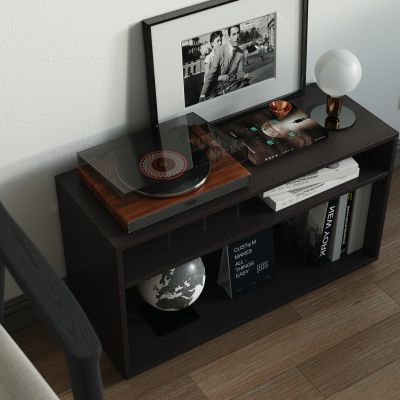 现代黑色木纹储物柜