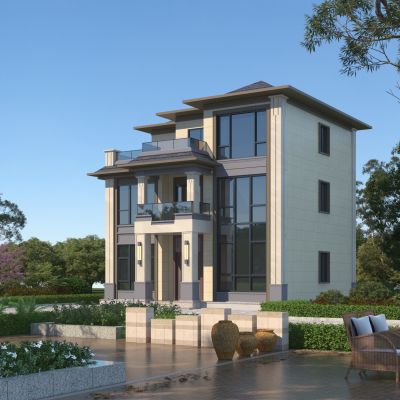 新中式独栋别墅3D模型