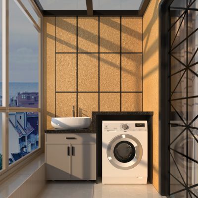 现代阳台 洗衣柜