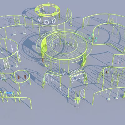 现代户外健身运动器材组合曲线健身康体器材