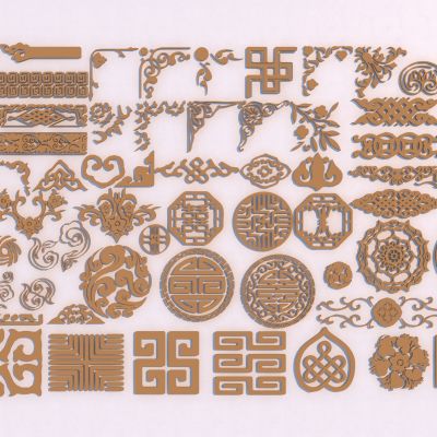 中式雕花_角花_花纹