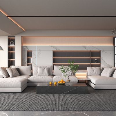 现代风格的客厅