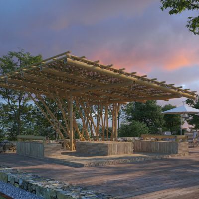 现代竹艺景观廊架3D模型