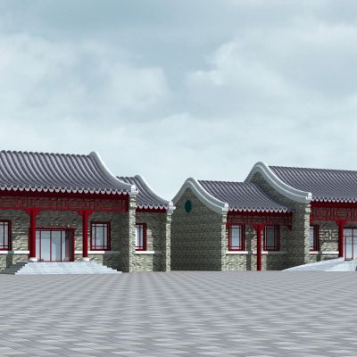 中式 古建 一层平房 小房 接待中心 民房 四合院