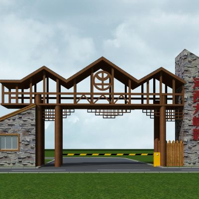 风景区大门 木克愣3D模型