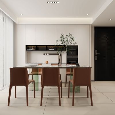 现代餐厅，餐厅，酒柜，入户，餐桌