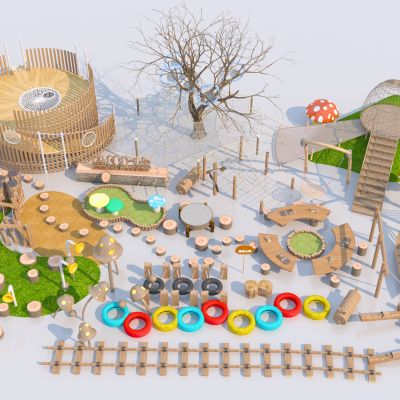 现代儿童木制游乐设施