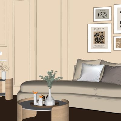 简欧客厅 沙发茶几